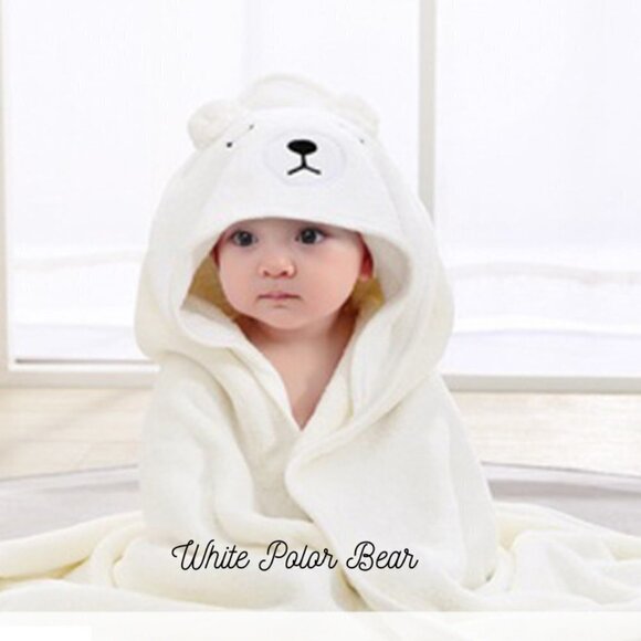 SOFT and Cuddly Baby Bath Towel Pink, Blue, White and Gray - Picture 2 of 8